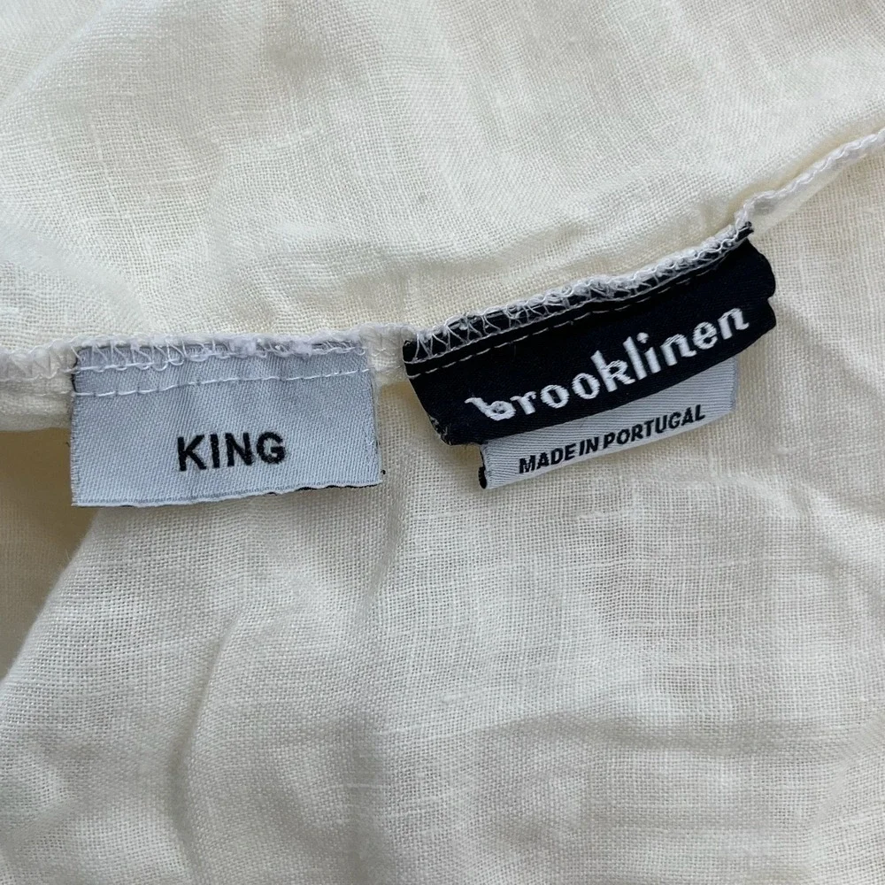 Brooklinen Sheet SET King 5 Piece 100% Linen Portugal Flat Fitted Pillowcases